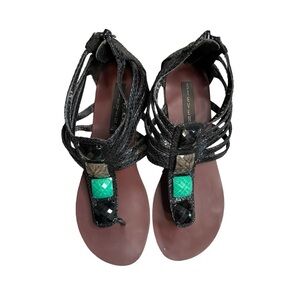 Steven black jeweled sandal. Size 7.